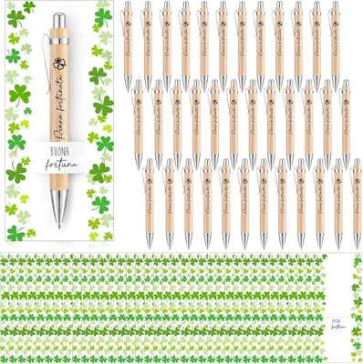 Productafbeelding van Set gelukscadeaus inclusief geluksbalpennen - Set van 36 - Gelukskaartjes Buona Fortuna Bedankcadeau Voor Leraren