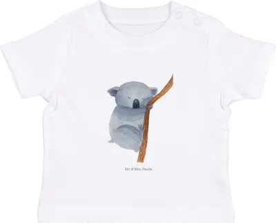 Produktbild von Mr. & Mrs. Panda  T-Shirt Koalabär 12. - 18. Monat - Weiß - Geschenk, Lustige Sprüche, Traumland, Organic Baby Shirt, Träumen, schlafen, Jerseyshirt, Kurzarmshirt, Bär