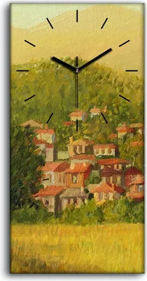 Produktbild von Dekor Leinwand Uhr Wandbilder 30x60 Malerei Bäume Stadt Berge Natur Kunst - schwarze Hände