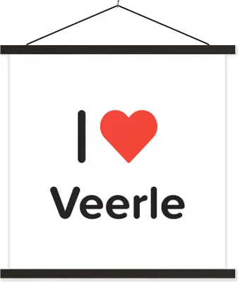 Produktbild von MuchoWow® Textilposter Ich liebe - Veerle - Mädchen 90x90 cm mit schwarzem Rahmen - Magnetisches