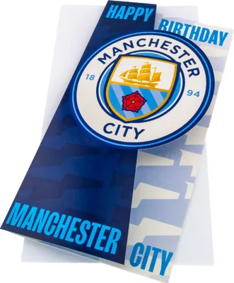 Obrázek produktu pro Manchester City FC - Crest - Narozeninové přání - karton TA11750 (jedna velikost) (blankytně modrá/bílá/zlatá)