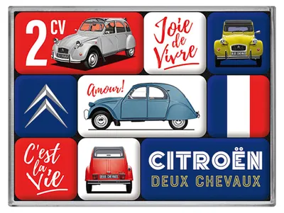 Produktbild von Nostalgic-Art - 9tlg. Magnetset - Citroen - 2CV C'est la vie