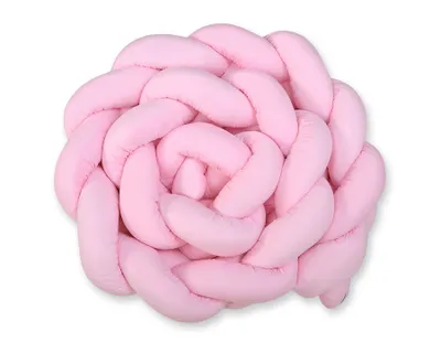 Image de Coussin de protection tressé pour lit XXL rose 360 cm en coton de haute qualité