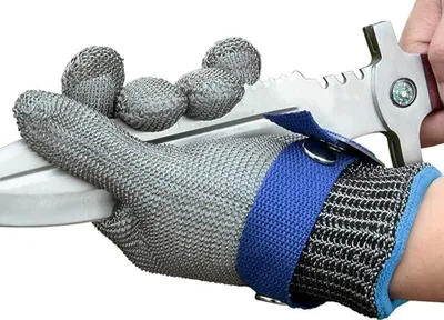 Produktbild von Schnittfeste Handschuhe, Iso-F-, Edelstahl, für Küche, Metzgerei, Outdoor-Arbeiten