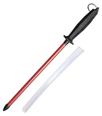 Messerschleifstab 50,6 cm, Sinterrubin, rot/schwarz, mit Stabschutz