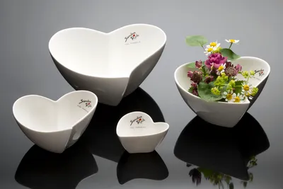 Zdjęcie produktu dla Sandra Rich 1590-14-40, Miska owoców, W kształcie serca, Porcelana, Biały, 140 mm, 140 mm