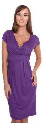 Produktbild von UmstandsKleid V-Ausschnitt mit Raffungen; Violett XL/2XL 42/44