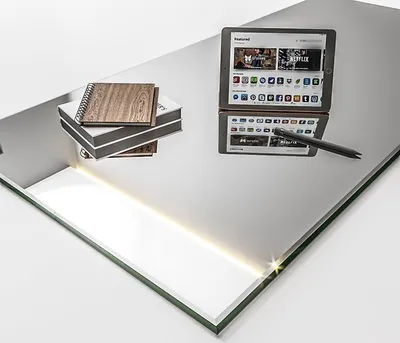 Produktbild von MySpiegel.de Rahmenloser Wandspiegel Kristallspiegel Badspiegel Steilfacette mit Befestigung in 5mm Stärke - 180 x 80 cm