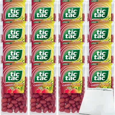 Produktbild von Tic Tac Cherry Sour 16er Pack (16x54g Dose) + usy Block