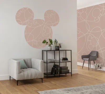 Produktbild von Komar Vlies Fototapete / Wandtattoo selbstklebend - Mickey Head Knotted - Größe: 125 x 125 cm (Breite x Höhe) - 1 Stück, Kinderzimmer