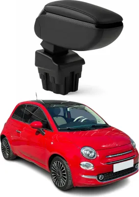 Image de Accoudoir pour Fiat 500 500C 2015-2021 Vinyl Abs Noir Coulissant