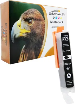 A product shot of an ink cartridge and its packaging.