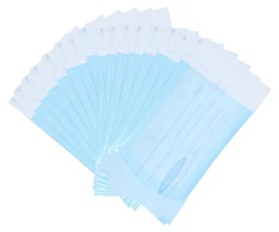 Obrázok produktu pre 200 ks Samotesniace vrecko Zubné potreby PVC vrecko Transparentná fólia Modrá na sterilizáciu (90 x 165 mm )