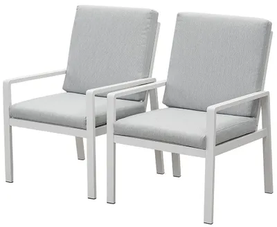 Produktbild von MEXO Gartenlounge-Set Gartenmöbel Set Aluminium Gartenlounge Set Esszimmerstühle wetterfester Gartenstuhl Balkonstuhl(2-tlg)