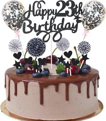 Immagine prodotto di Decorazioni di compleanno per i 23 anni: torta nera