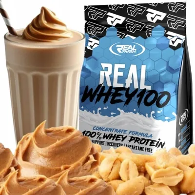 Produktbild von Real Pharm Molkenproteinkonzentrat WPC protein 700g Eiweißpulver geschmack: PEANUT BUTTER