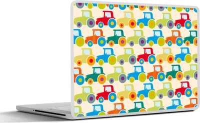Produktbild von MuchoWow® Laptop Aufkleber Sticker Cover Muster - Traktor - Farben - Jungen - Kinder - Kinder 30x22 cm - Laptop-Sticker