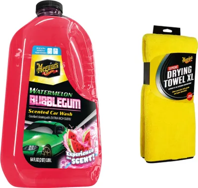 Produktbild von Meguiar's® Watermelon Bubblegum Wash Autoshampoo + Supreme Drying Towel XL