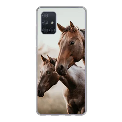Produktbild von MuchoWow® Handyhülle Schutzhülle Hülle für Samsung Galaxy A51 Pferde - Natur - Braun Silikon Softcase Handy Hülle - Schutzabdeckung