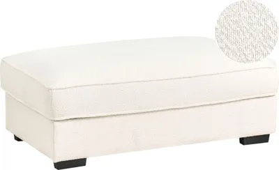 Produktbild von BELIANI Ottomane Cremeweiß Bouclé Stoff Quadratisch Gepolstert Minimalistisch Modernes Design Fußhocker Sofaelement Wohnzimmer