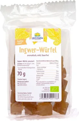 Zdjęcie produktu dla Govinda Natur 378687, 70 g, 328 kcal, 1374 kJ, 0,4 g, 58 g, 0,2 g