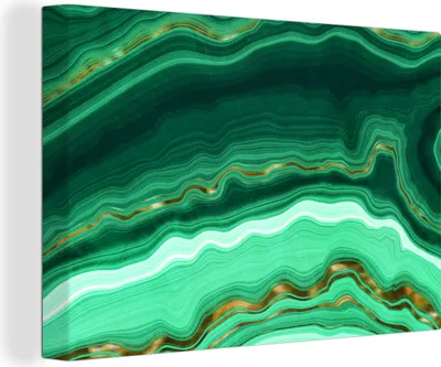 Produktbild von OneMillionCanvasses® - Leinwandbilder - 140x90 cm, Gold - Achat - Luxus, Wandbilder Kunstdruck Wanddekoration - Foto auf Leinwand - Gemälde auf Holzrahmen