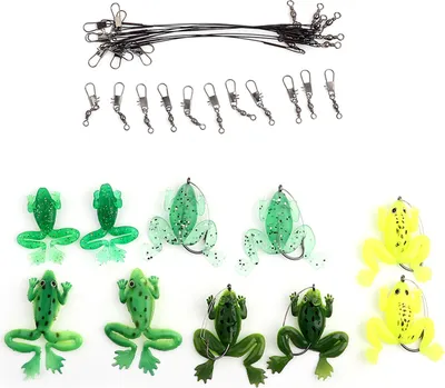 Produktbild von 10 PCs Angelhaken Frosch Köder Anti -Biss -Drahtstecker Fisch -Tackle -Zubehör Kit Kit