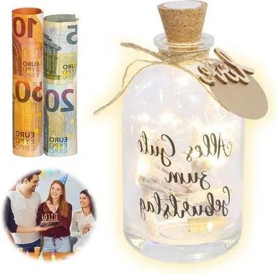 Image de Kit d'éclairage LED personnalisé - Emballage cadeau pour un anniversaire - Joyeux anniversaire