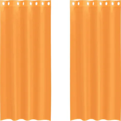 Image de vidaXL Voile Rideaux avec oeillets 2 pcs. Orange 140x245 cm
