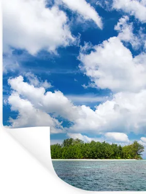 Produktbild von MuchoWow® Wandtattoo Wandsticker Wandaufkleber Insel - Sommer - Tropisch 90x120 cm Selbstklebend und Repositionierbar - Faltenfrei