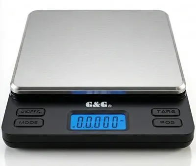 Digitale Taschenwaage 2000 g / 0,1 g, 2 Schalen, LCD, Tara