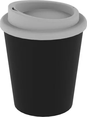 Image de Gobelet à café réutilisable "Premium" small - Gobelet To-Go de 250 ml en plastique à double paroi avec couvercle vissable sûr -  Germany - noir/blanc