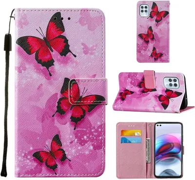 Produktbild von König Design Hülle kompatibel mit Motorola Moto G100 Kunstleder Handyhülle - Handy Case Rosa