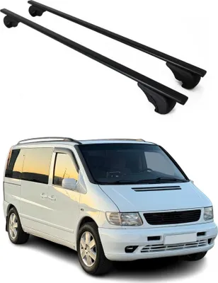 Produktbild von Dachträger Grundtäger für Mercedes Vito W638 1996-2003 75kg Metall Schwarz 2 tlg