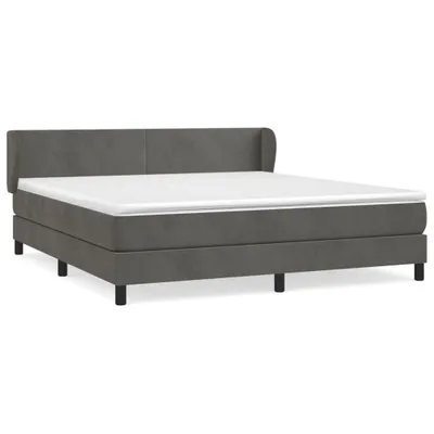 Produktbild von vidaXL Boxspringbett mit Matratze Dunkelgrau 180x200 cm Samt