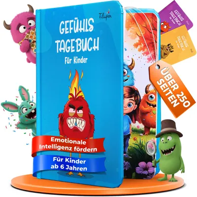 Produktbild von Filapen Gefühlstagebuch für Kinder Blau –100 Tage 250 Seiten