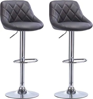 Obrázek produktu pro Ergonomická barová židle s opěrkou, šedá, výškově nastavitelná, 60–82 cm