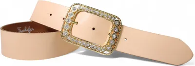 Produktbild von Ledergürtel Damen Echtleder 4 cm, goldene Strass-Schnalle, Gürtel FRONHOFER