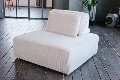 Produktbild von KAWOLA Hocker WIOLO SOFT Polsterhocker mit Rückenkissen Cord hellgrau