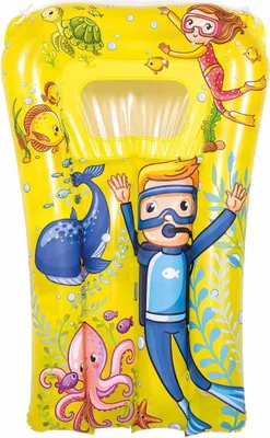 Obrázek produktu pro Sun Club dětská nafukovací matrace s oknem 74x48 cm - plážová matrace "podvodní svět" - žlutá
