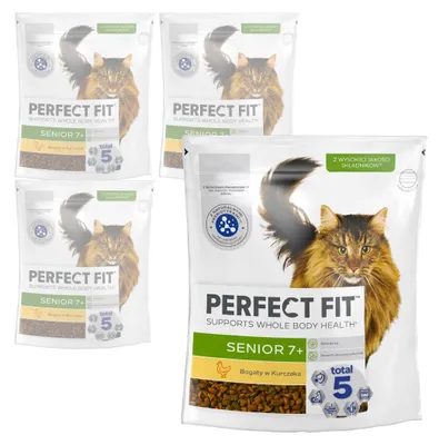 Zdjęcie produktu dla Perfect Fit Senior 7+ 4x750g Sucha Karma Dla Kotów Starszych Z Kurczakiem