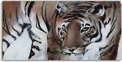 Produktbild von Coloray Canvas 140x70  Wandbild Leinwand Bilder Kunst Tier Katze Tiger Katzen malerei