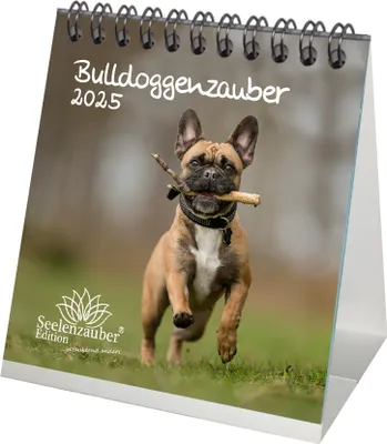 Produktbild von Bulldoggenzauber Kalender für 2025 Format 10cm x 10cm Bulldoggen Hunde und Welpen - Seelenzauber