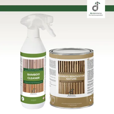 Produktbild von Bambus Zaun Pflegeset 1x Reinigungsspray BAMBOO CLEANER, 1x Bambus Pflege Bamboo RENOVATOR NATURE