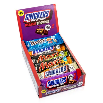 Produktbild von Snickers Protein Bar Eiweiß Riegel Mix Box, 12 Riegel + GAMER SUPPS Traubenzucker (Best Of Mix, 12 Riegel)