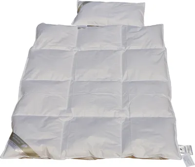 Produktbild von Kinder Daunenbett Bettdecke 100x135 cm Daunendecke + Kissen 100% NEUE Daunen