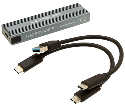 Produktbild von LC-Power LC-M2-C-MULTI-3, SSD-Gehäuse, M.2, M.2, USB Anschluss, Anthrazit
