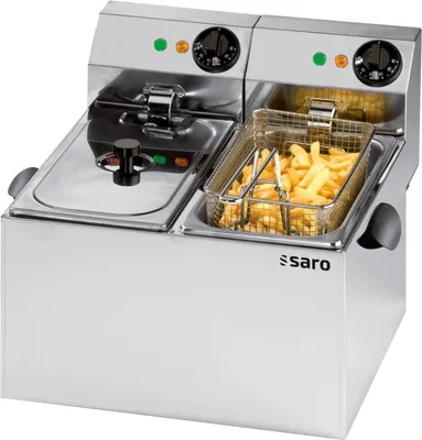 Obrázok produktu pre Elektrická dvojitá fritéza 8 litrov - nehrdzavejúca oceľ, 4kW, 230V