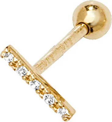Produktbild von Elegante 9 Karat (375) Gold Damen - Einzel Knorpel Ohrstecker mit Zirkonia - 8mm; TRS380659KY