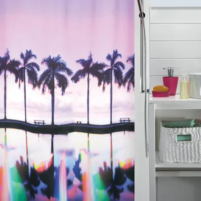 Produktbild von Spirella Duschvorhang Natur, vers. Designs Farbe: Palm Beach sunset, 180x200cm